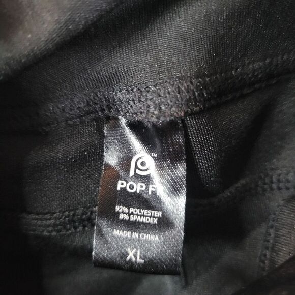 New POP Fit "Ava" Black High-Waisted Mesh Bandage Panels Leggings - Picture 14 of 14